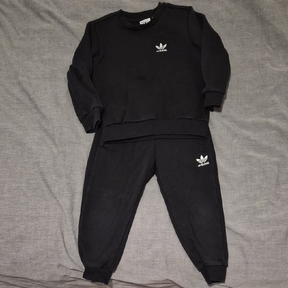 Adidas Kids Black Joggers Set